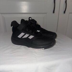 Adidas Black and White Sneakers with Three-Stripe Design